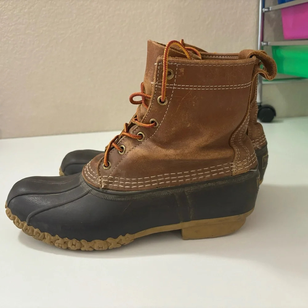 L.L. Bean Brown and Black Leather Duck Boots